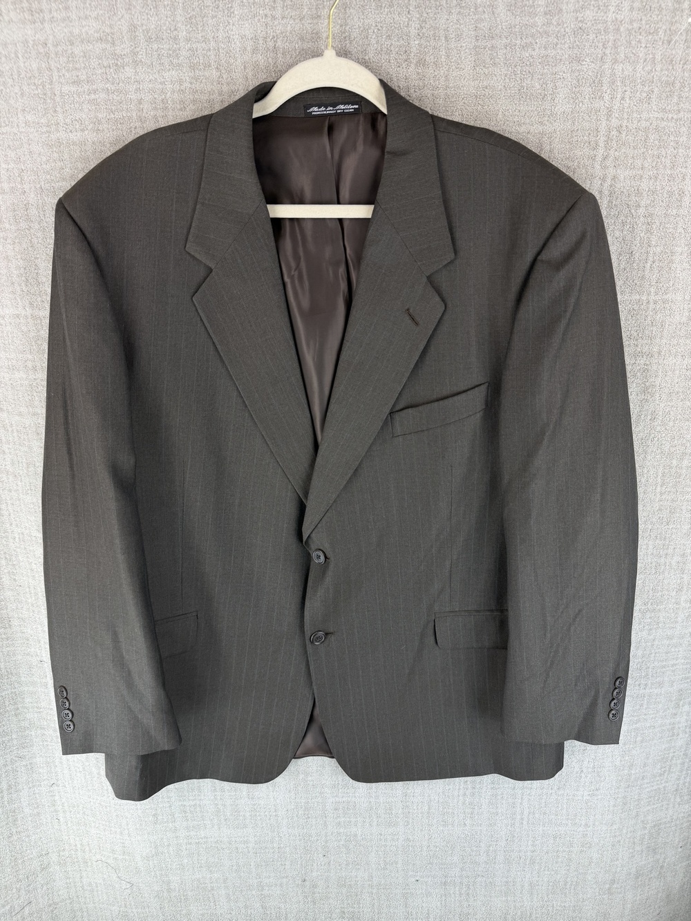 Daniel Gray Suit Jacket Mens 46 Gray Striped Wool 2 Piece Classic Moldova